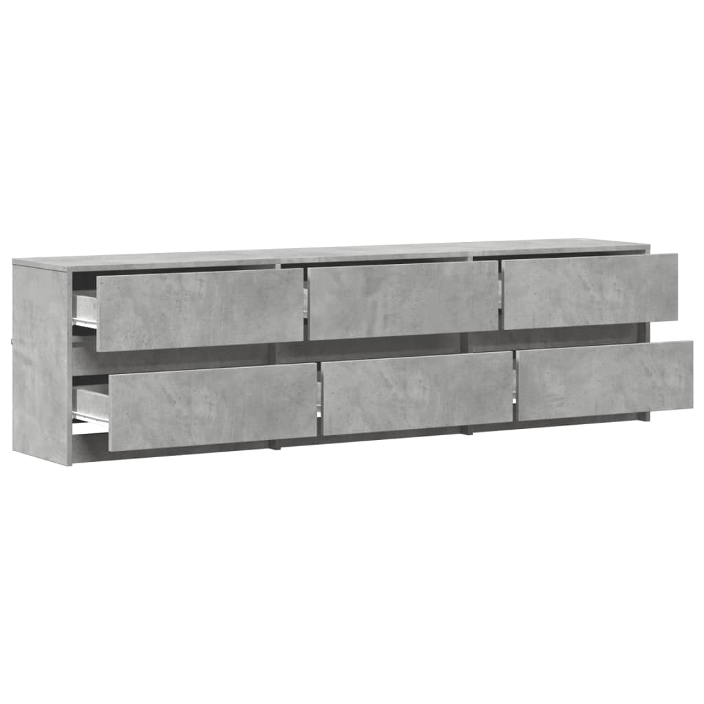 vidaXL Dulap TV cu LED, gri beton, 180x34x50 cm, lemn prelucrat
