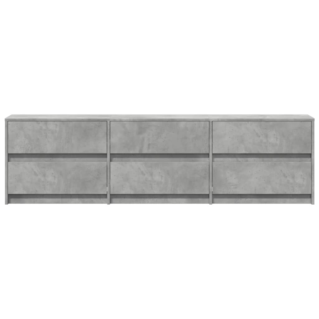 vidaXL Dulap TV cu LED, gri beton, 180x34x50 cm, lemn prelucrat
