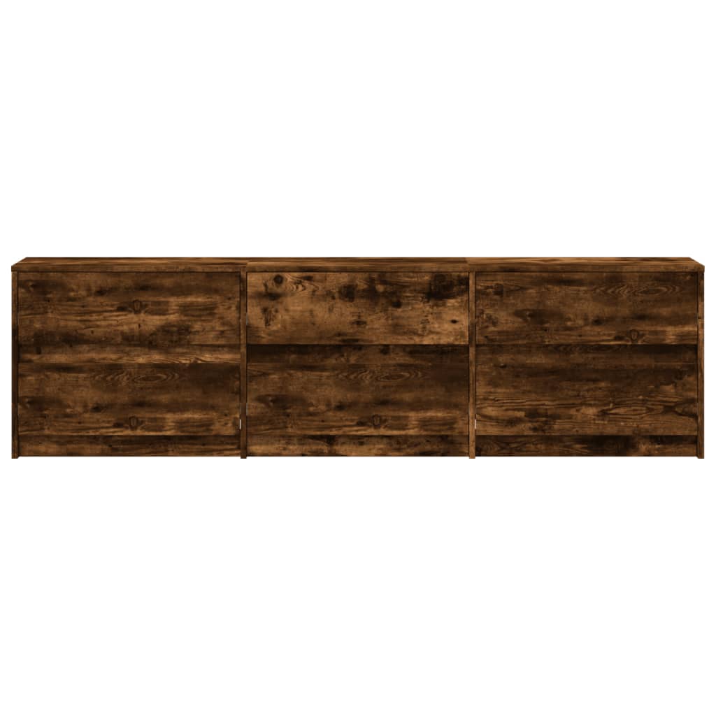vidaXL Dulap TV cu LED, stejar fumuriu, 180x34x50 cm, lemn prelucrat
