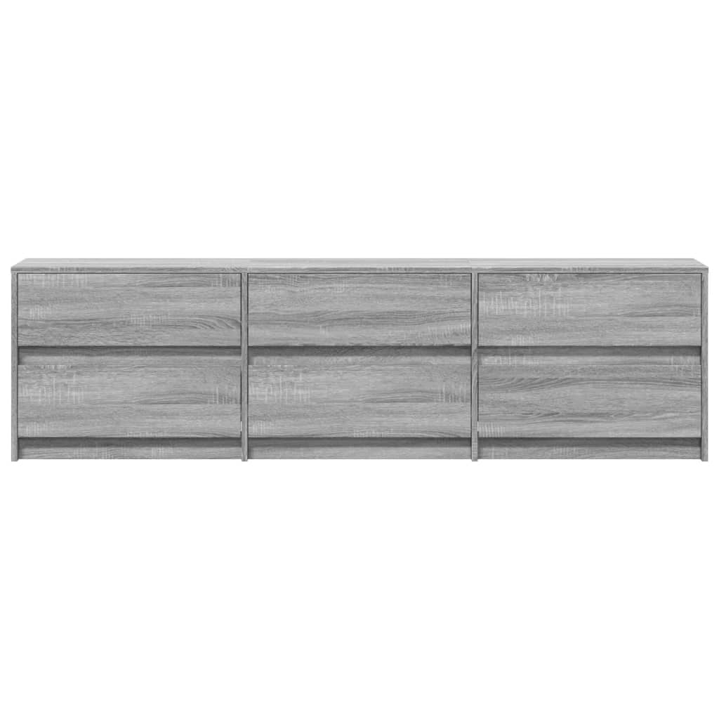 vidaXL Dulap TV cu LED, gri sonoma, 180x34x50 cm, lemn prelucrat
