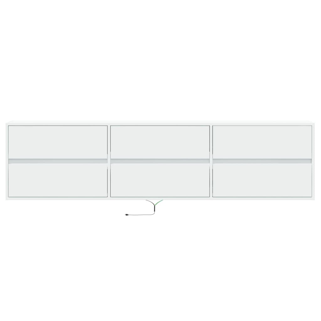 vidaXL Comodă TV de perete cu lumini LED, alb, 180x31x45 cm vidaXL Comodă TV de perete cu lumini LED, alb, 180x31x45 cm