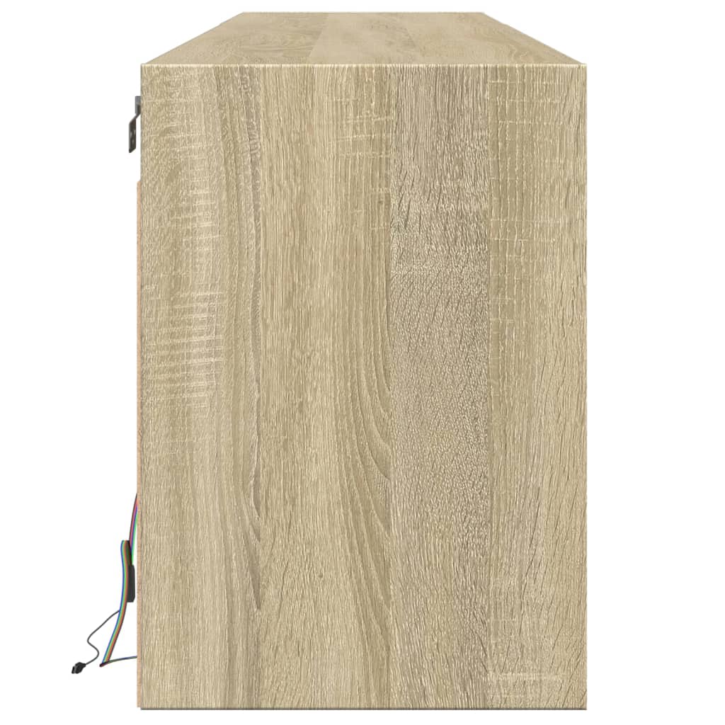 vidaXL Dulap TV de perete cu lumini LED, stejar sonoma, 180x31x45 cm vidaXL Dulap TV de perete cu lumini LED, stejar sonoma, 180x31x45 cm