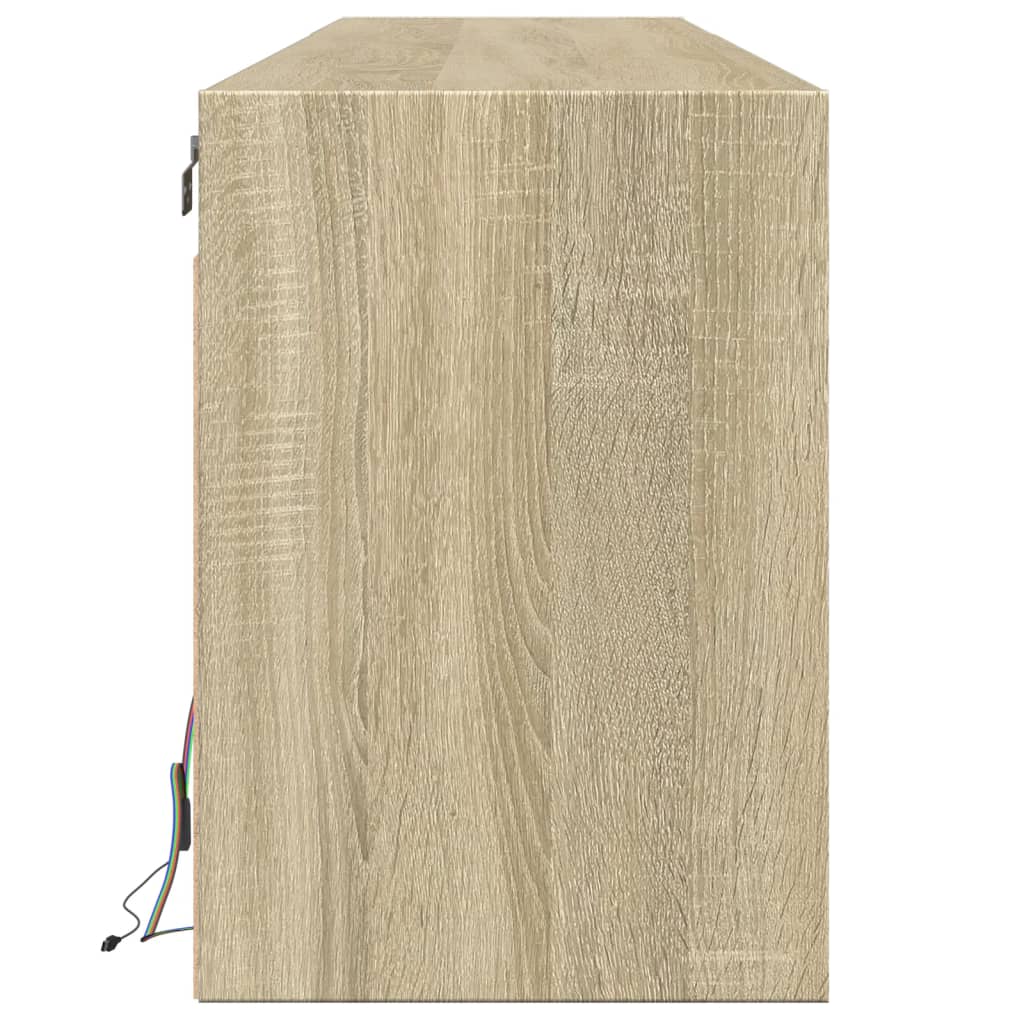 vidaXL Dulap TV de perete cu lumini LED, stejar sonoma, 180x31x45 cm vidaXL Dulap TV de perete cu lumini LED, stejar sonoma, 180x31x45 cm