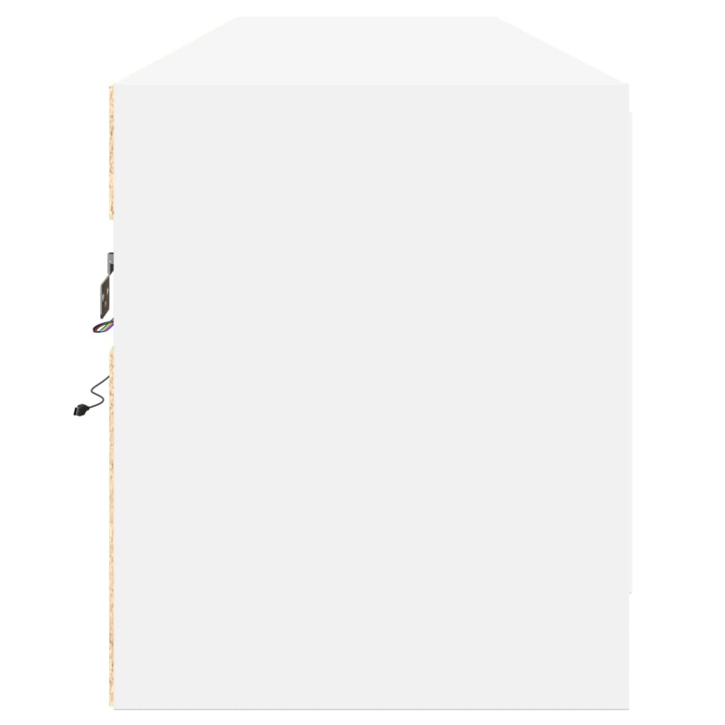 vidaXL Comodă TV de perete cu lumini LED, alb, 180x31x38 cm vidaXL Comodă TV de perete cu lumini LED, alb, 180x31x38 cm