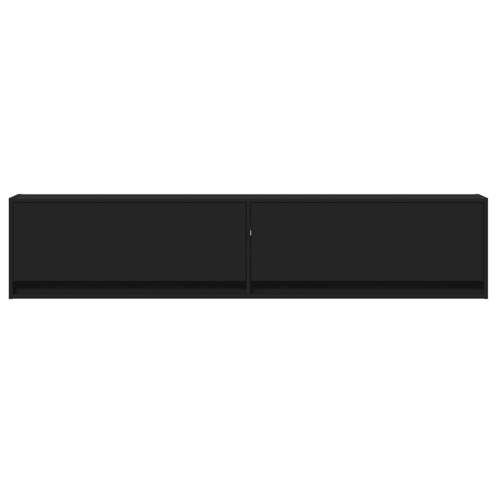 vidaXL Dulap TV de perete cu lumini LED, negru, 180x31x38 cm vidaXL Dulap TV de perete cu lumini LED, negru, 180x31x38 cm