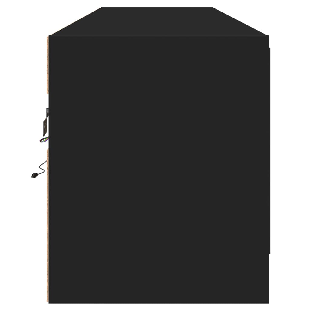 vidaXL Dulap TV de perete cu lumini LED, negru, 180x31x38 cm vidaXL Dulap TV de perete cu lumini LED, negru, 180x31x38 cm