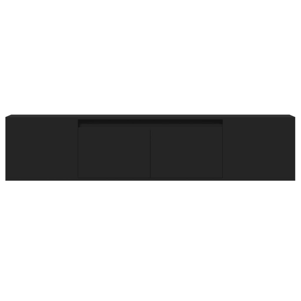 vidaXL Dulap TV de perete cu lumini LED, negru, 180x31x39,5 cm vidaXL Dulap TV de perete cu lumini LED, negru, 180x31x39,5 cm
