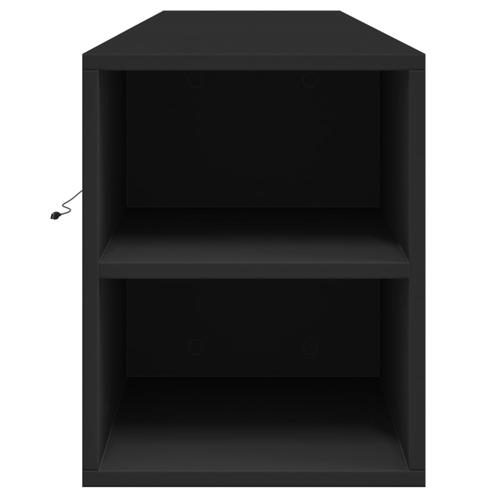 vidaXL Dulap TV de perete cu lumini LED, negru, 180x31x39,5 cm vidaXL Dulap TV de perete cu lumini LED, negru, 180x31x39,5 cm