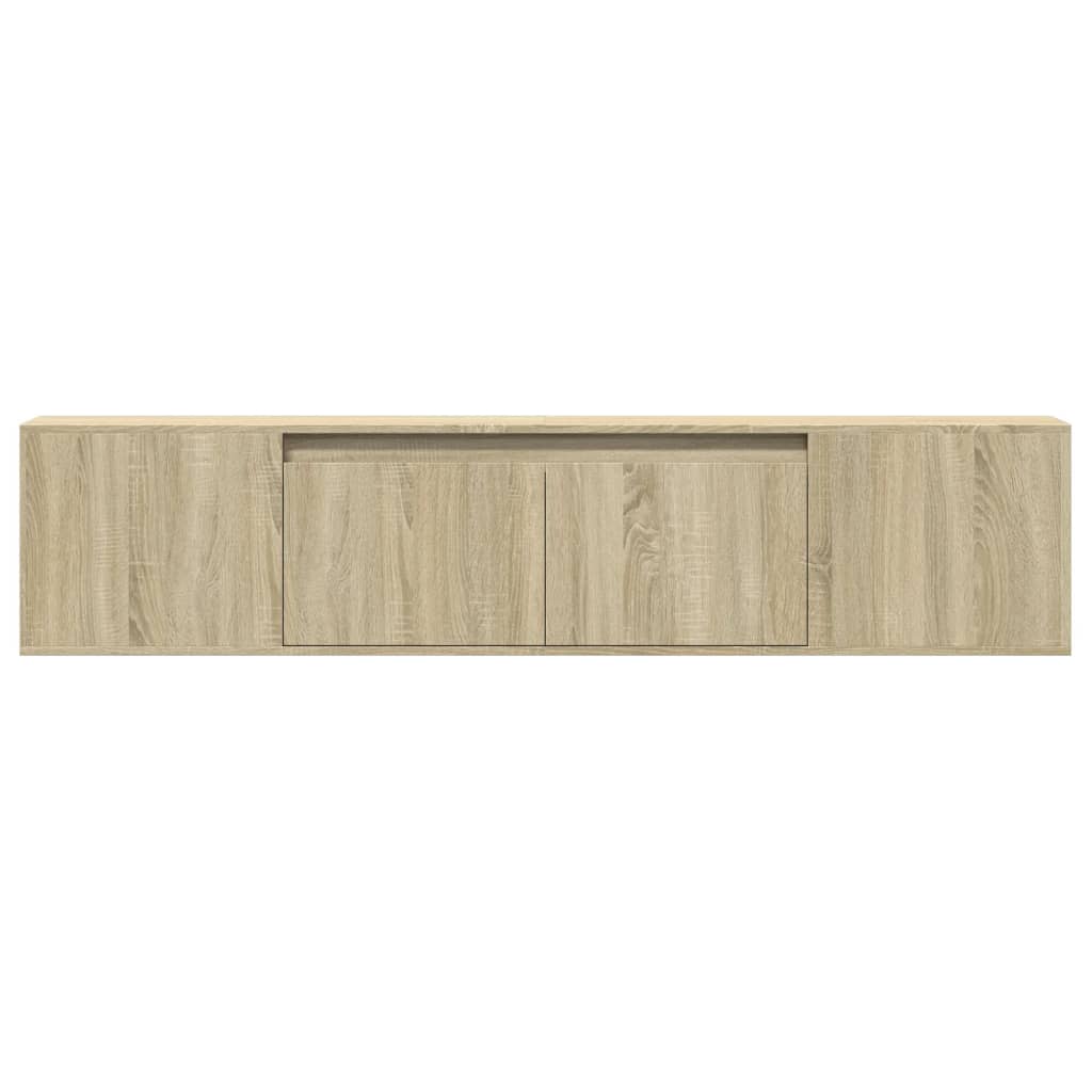 vidaXL Dulap TV de perete cu lumini LED, stejar sonoma, 180x31x39,5 cm vidaXL Dulap TV de perete cu lumini LED, stejar sonoma, 180x31x39,5 cm
