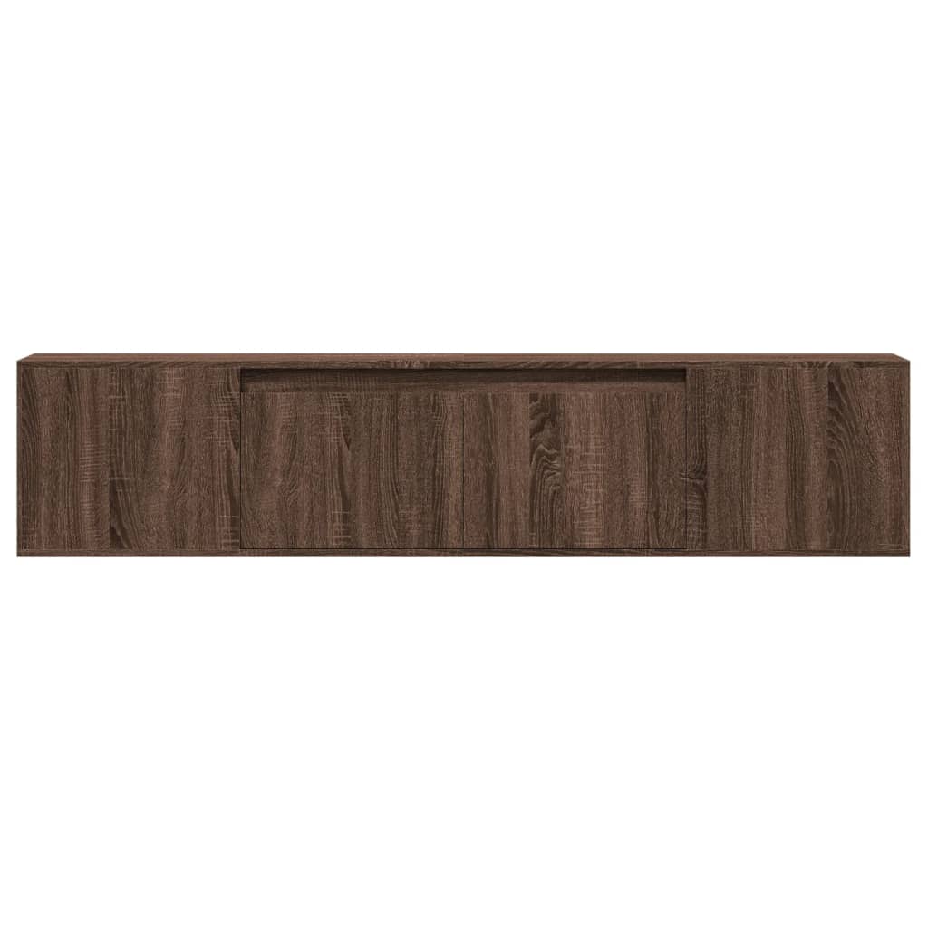 vidaXL Dulap TV de perete cu lumini LED, stejar maro, 180x31x39,5 cm vidaXL Dulap TV de perete cu lumini LED, stejar maro, 180x31x39,5 cm
