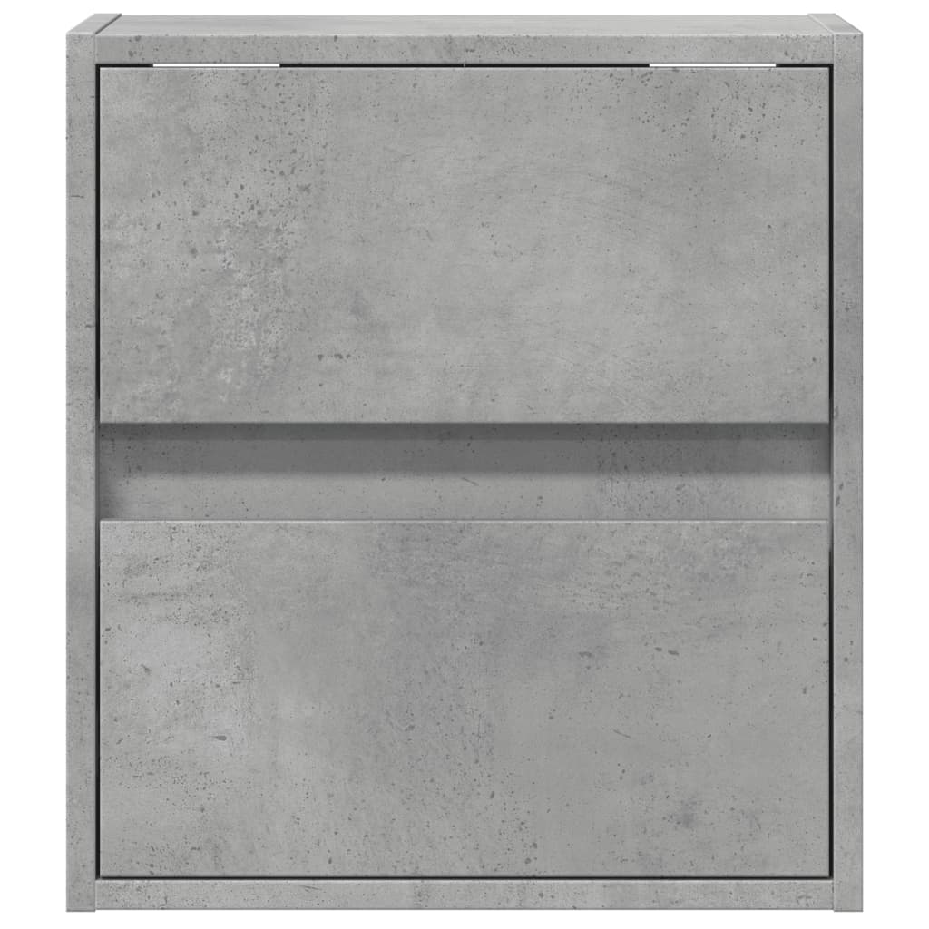 vidaXL Noptieră montată pe perete cu lumini LED, gri beton