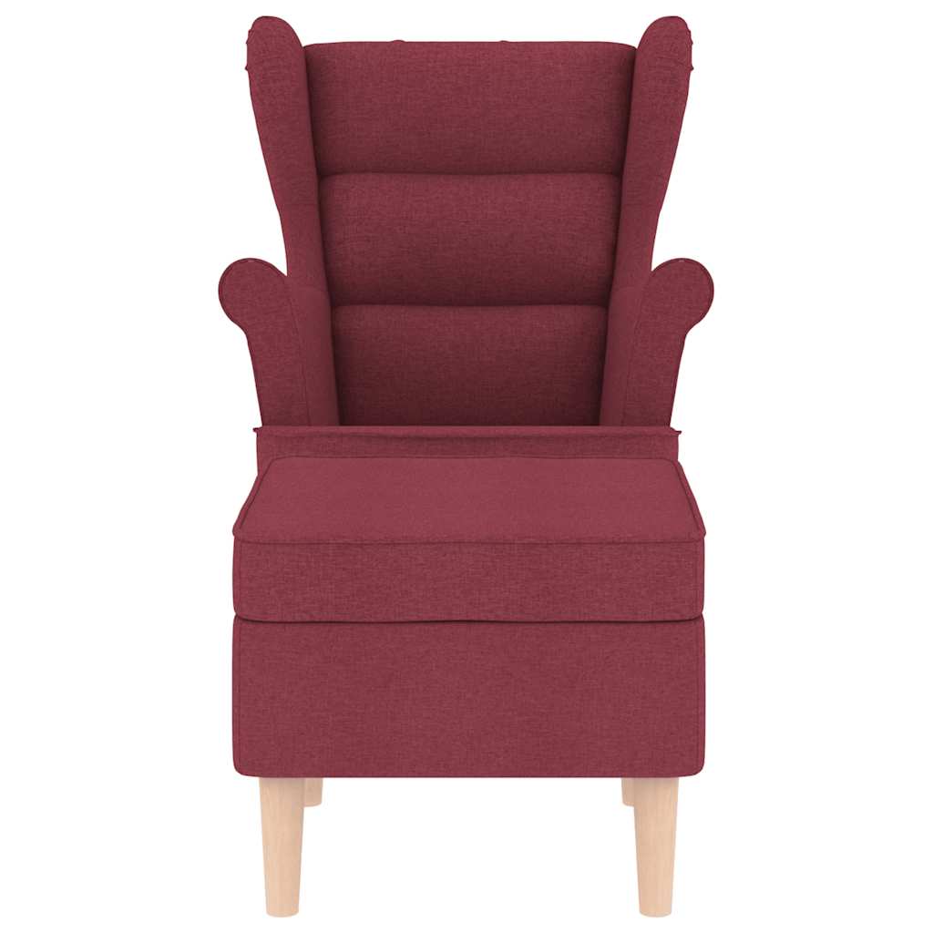 vidaXL Fotoliu cu taburet pentru picioare, roșu vin, material textil vidaXL Fotoliu cu taburet pentru picioare, roșu vin, material textil