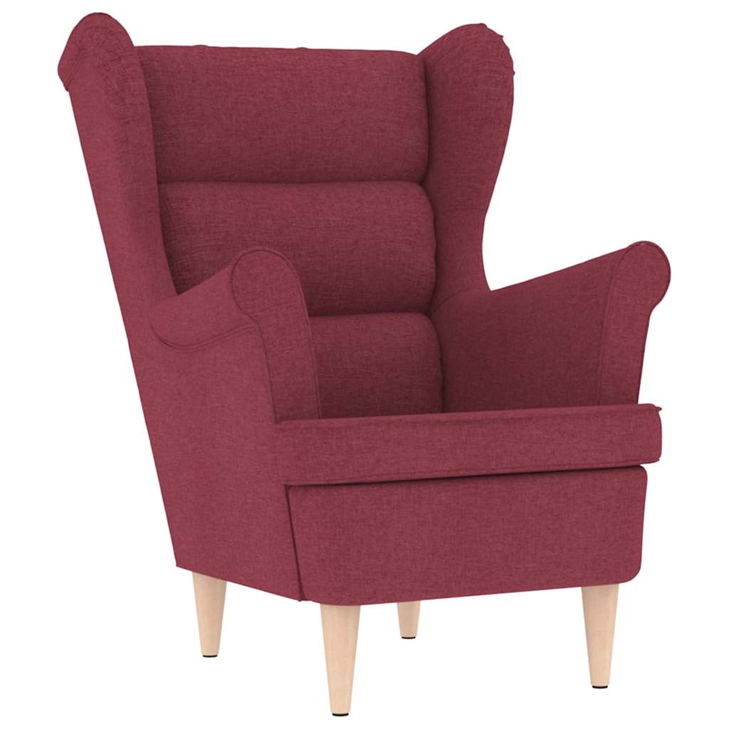 vidaXL Fotoliu cu taburet pentru picioare, roșu vin, material textil vidaXL Fotoliu cu taburet pentru picioare, roșu vin, material textil