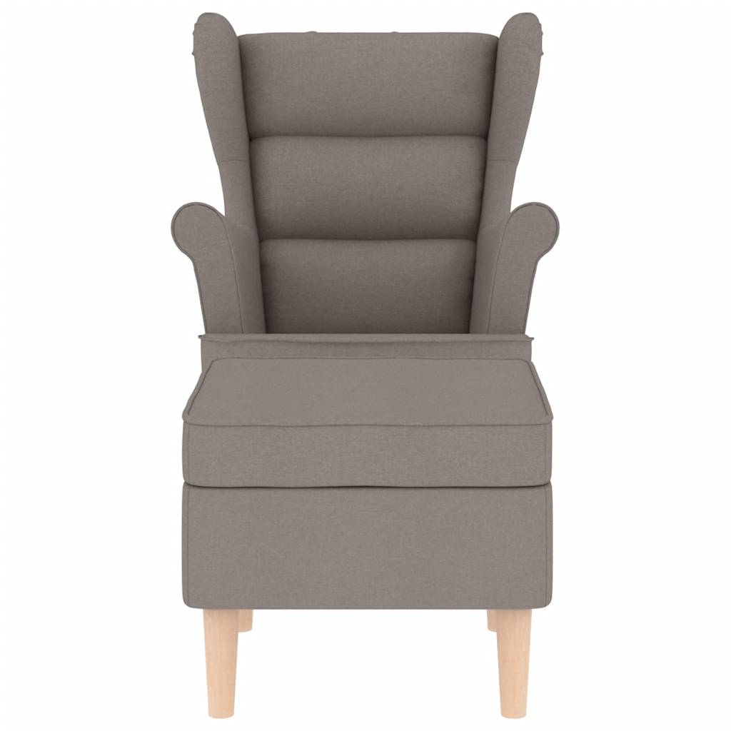 vidaXL Fotoliu cu taburet pentru picioare, gri taupe, material textil