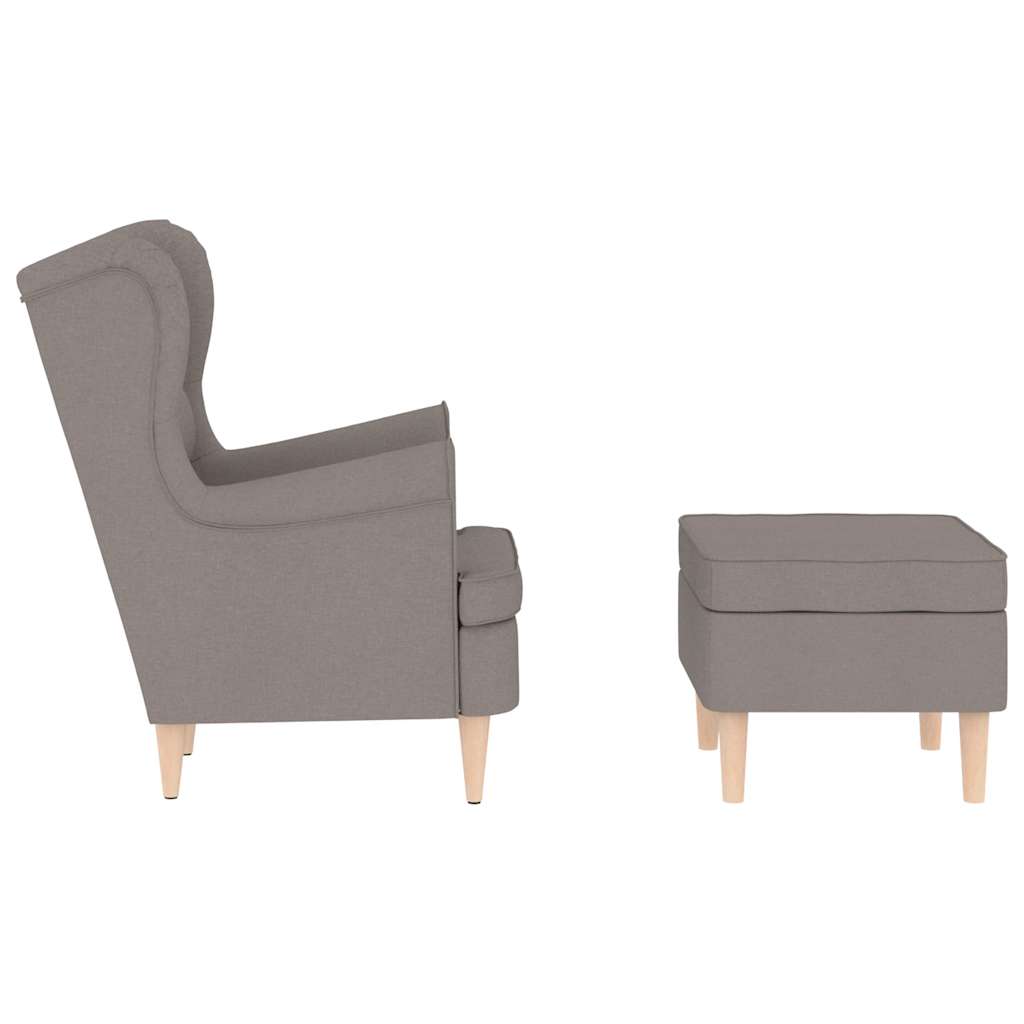 vidaXL Fotoliu cu taburet pentru picioare, gri taupe, material textil