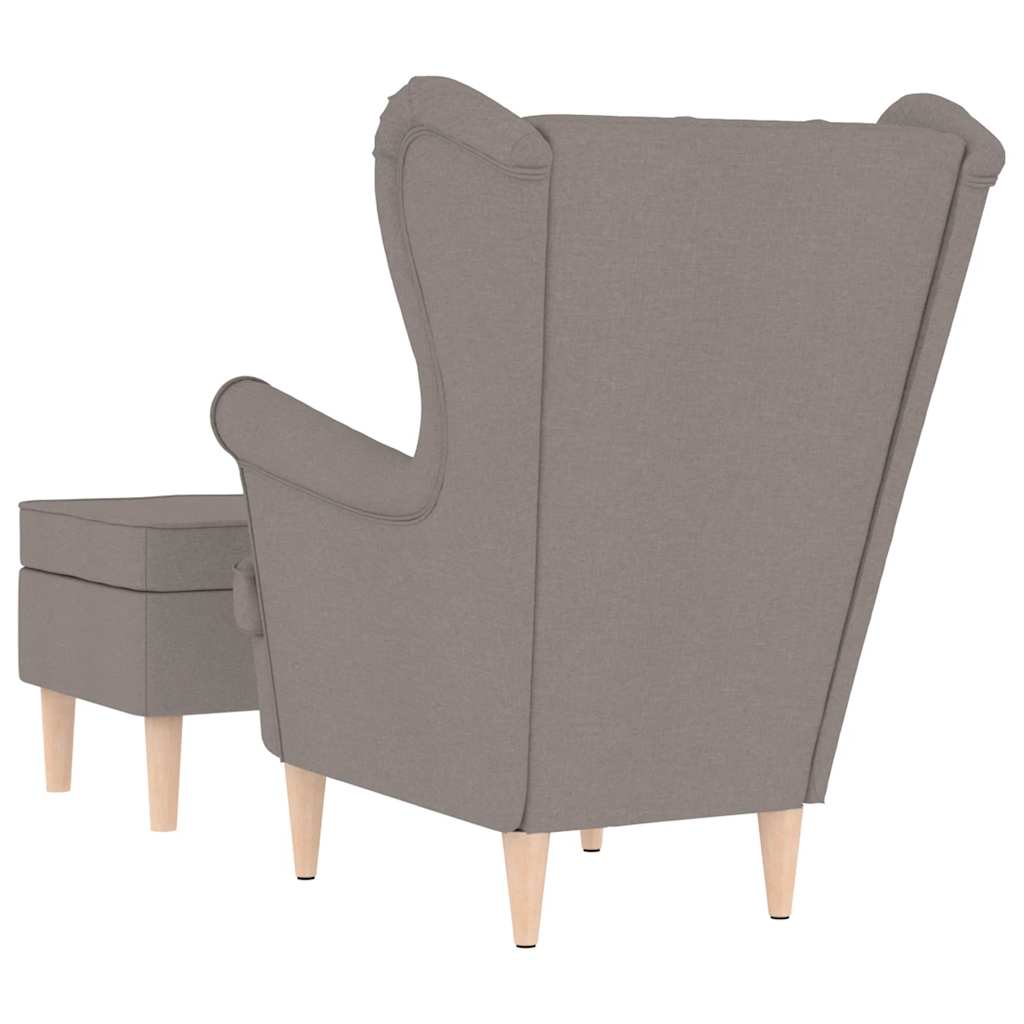 vidaXL Fotoliu cu taburet pentru picioare, gri taupe, material textil