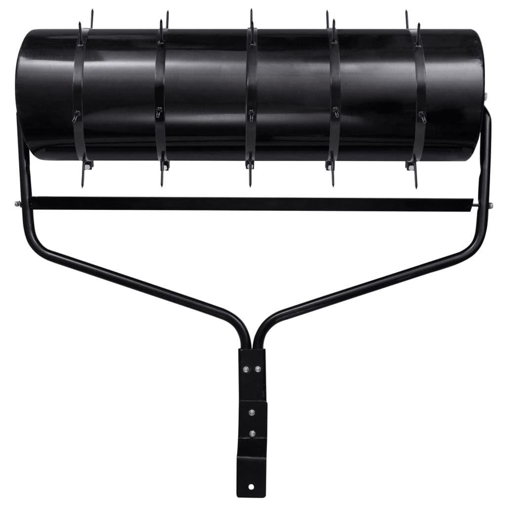 vidaXL Tăvălug gazon de grădină, cleme de aerisire, negru, 63 L, fier vidaXL Tăvălug gazon de grădină, cleme de aerisire, negru, 63 L, fier