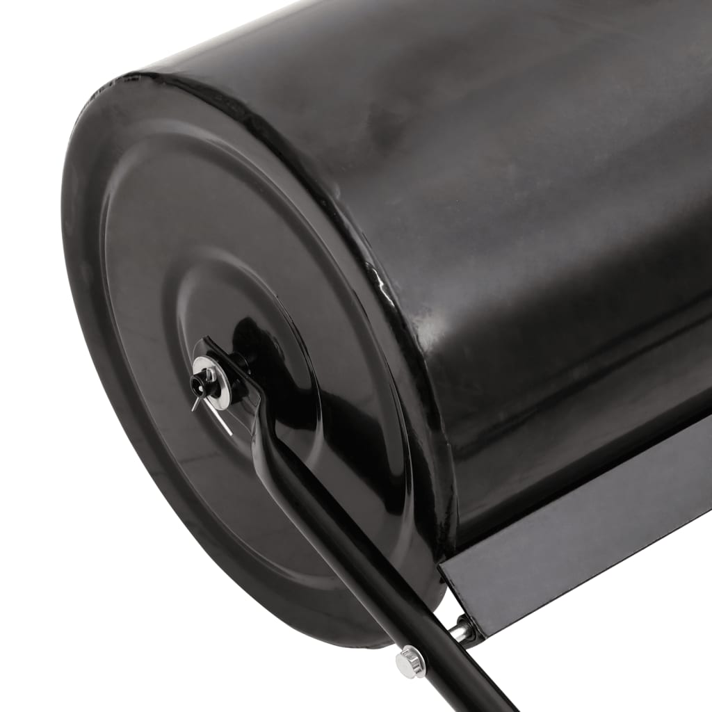 vidaXL Tăvălug gazon de grădină, cleme de aerisire, negru, 63 L, fier vidaXL Tăvălug gazon de grădină, cleme de aerisire, negru, 63 L, fier