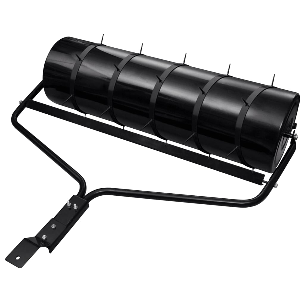 vidaXL Tăvălug gazon de grădină, cleme de aerisire, negru, 63 L, fier vidaXL Tăvălug gazon de grădină, cleme de aerisire, negru, 63 L, fier