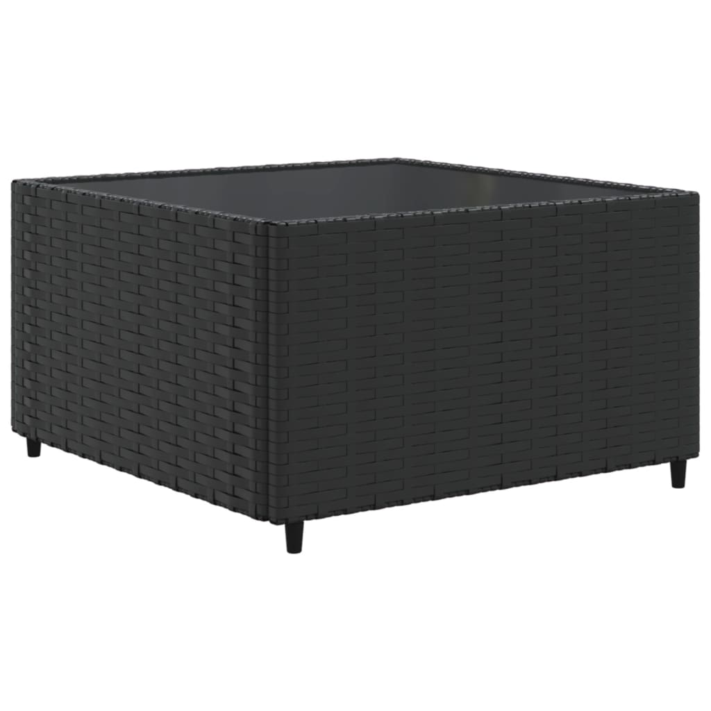 vidaXL Set șezlonguri de grădină, 5 piese, cu perne, negru, poliratan