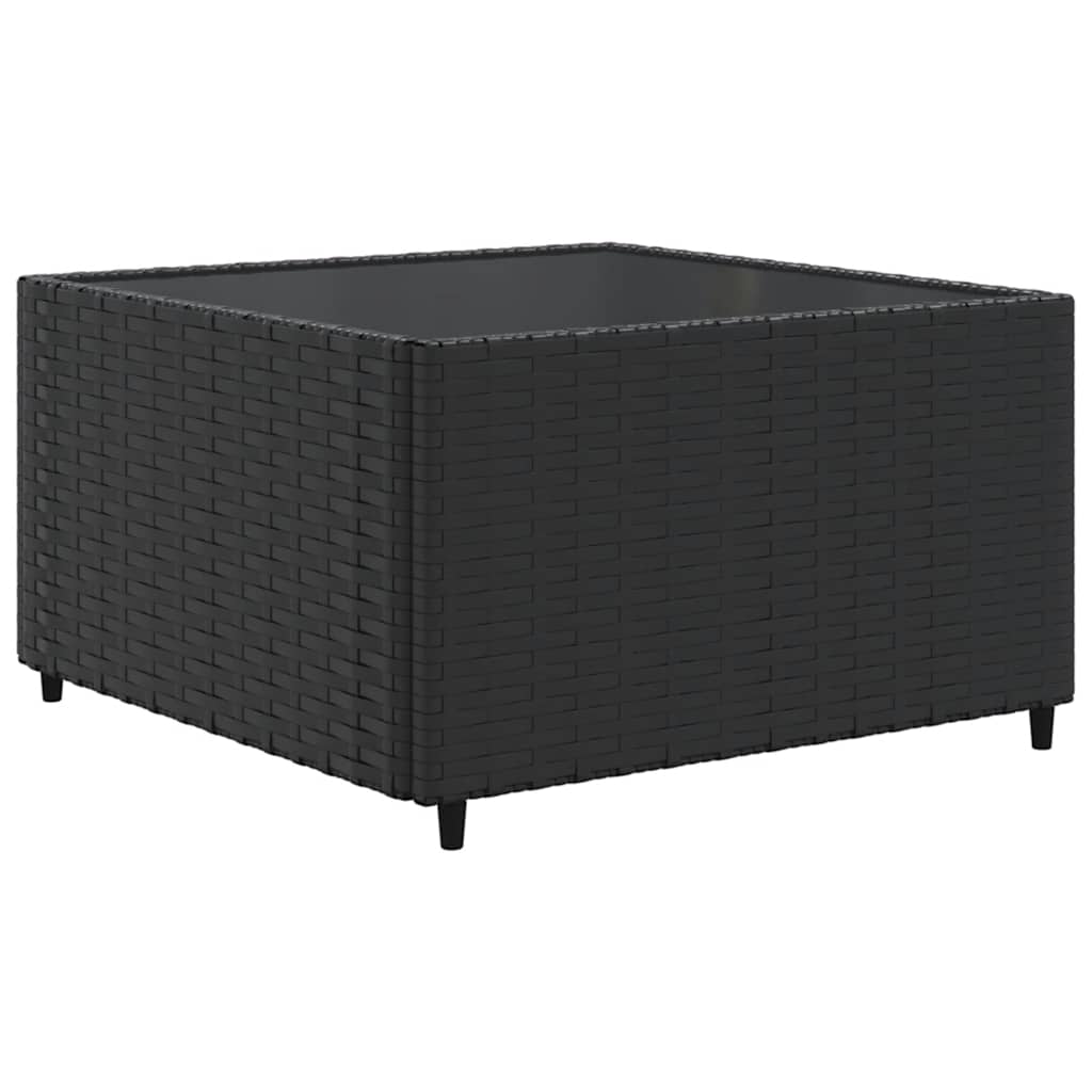 vidaXL Set șezlonguri de grădină, 5 piese, cu perne, negru, poliratan