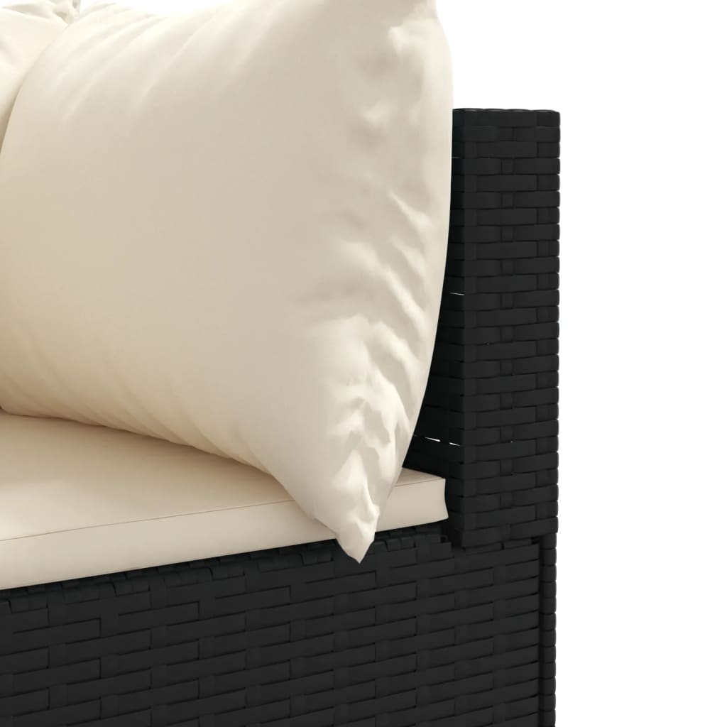 vidaXL Set mobilier relaxare grădină 4 piese cu perne poliratan negru