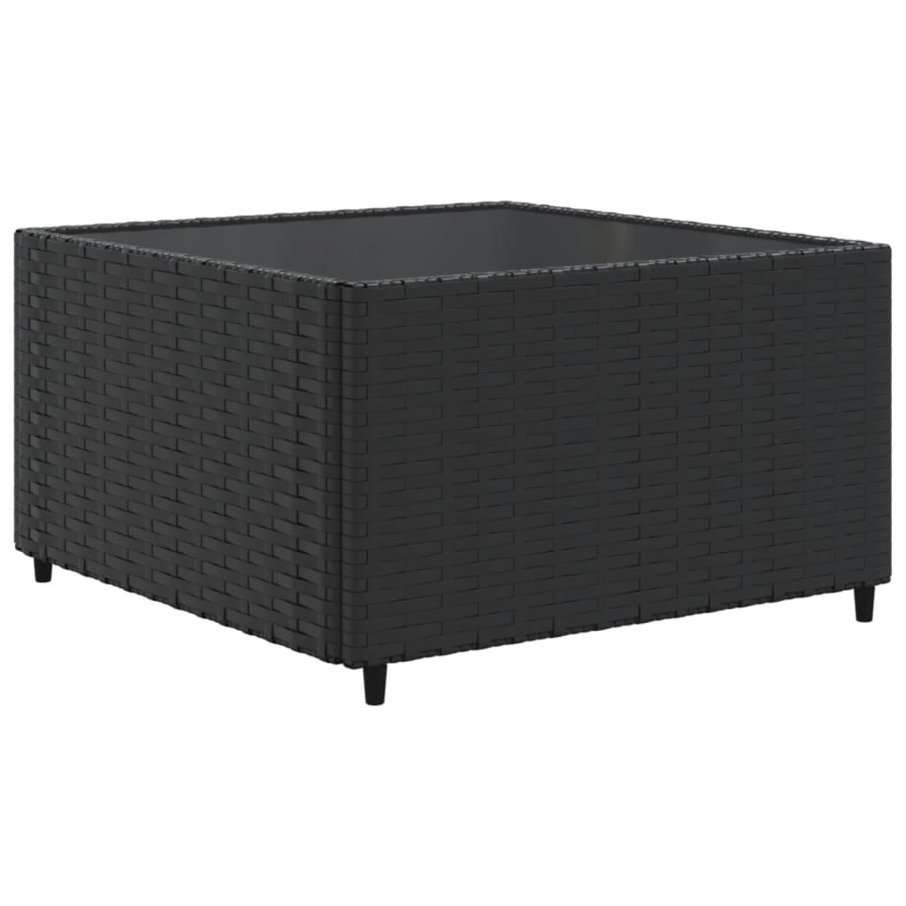 vidaXL Set șezlonguri de grădină, 5 piese, cu perne, negru, poliratan
