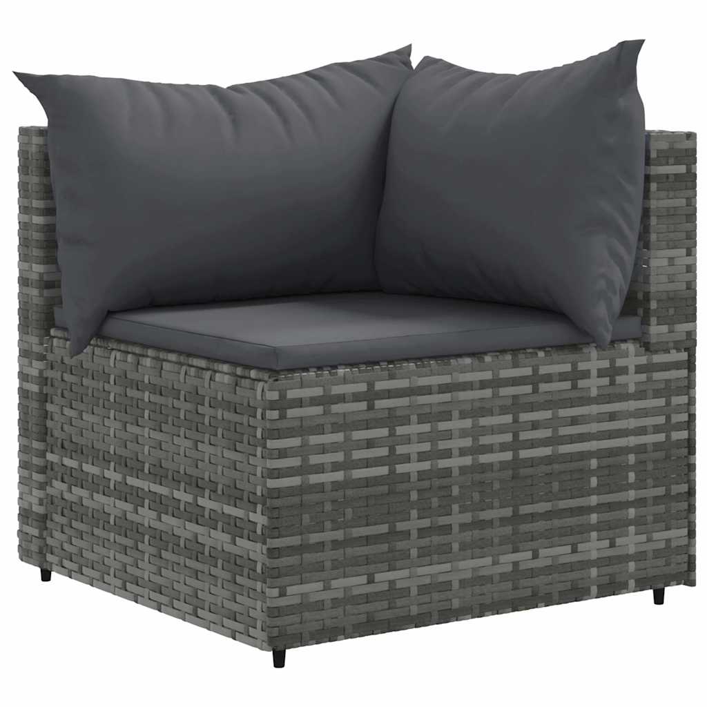 vidaXL Set mobilier de grădină cu perne, 8 piese, gri, poliratan vidaXL Set mobilier de grădină cu perne, 8 piese, gri, poliratan