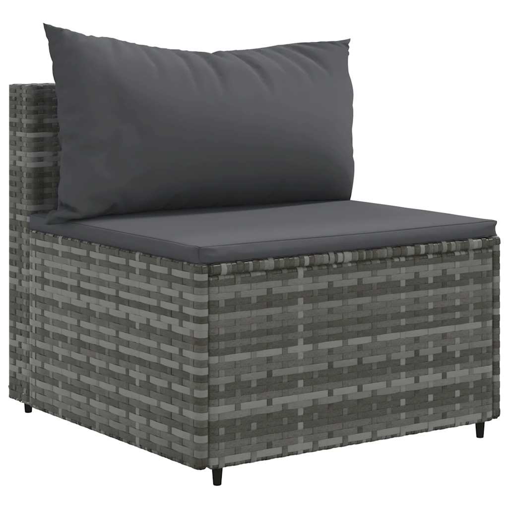 vidaXL Set mobilier de grădină cu perne, 8 piese, gri, poliratan vidaXL Set mobilier de grădină cu perne, 8 piese, gri, poliratan