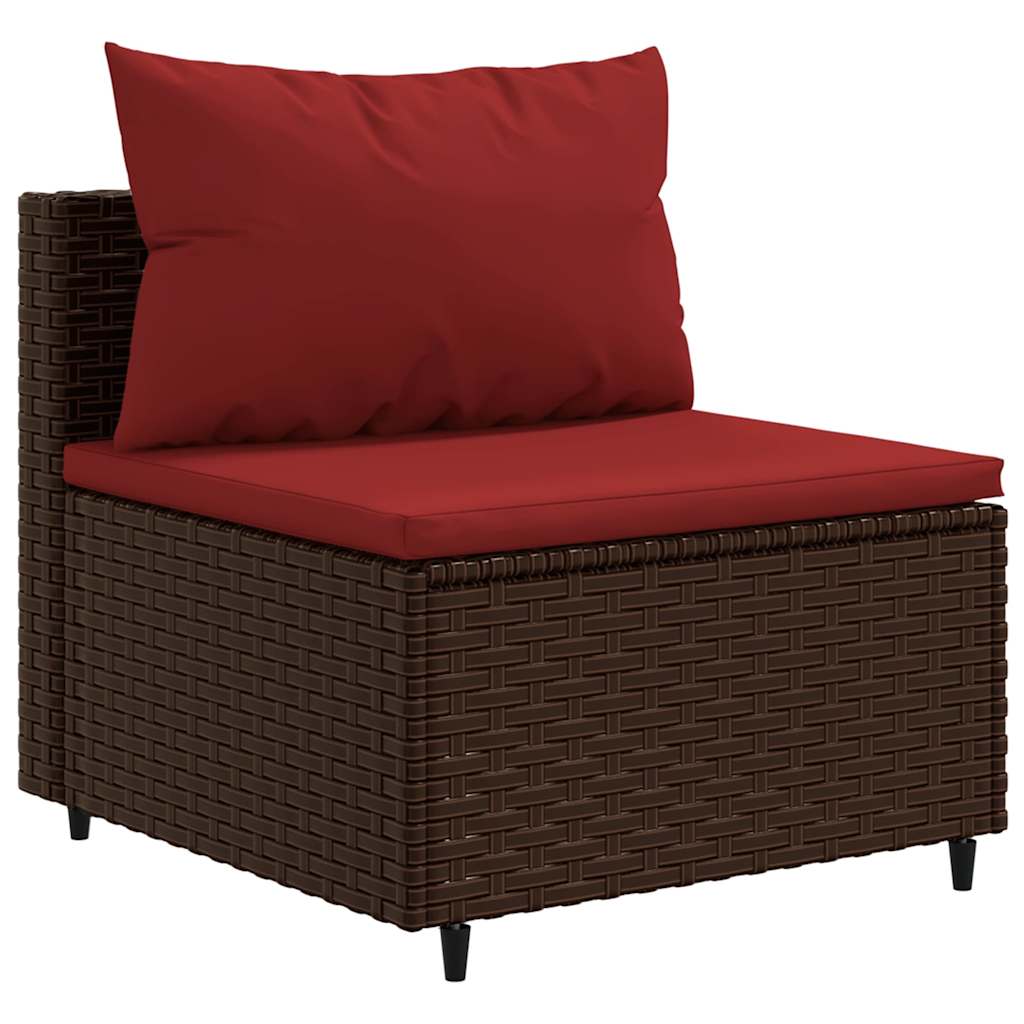 vidaXL Set canapele de grădină cu perne, 10 piese, maro, poliratan