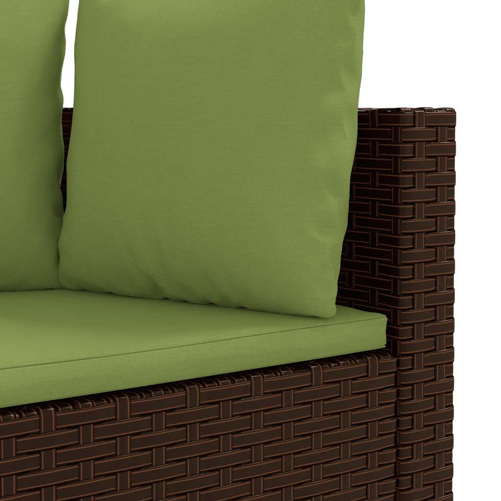 vidaXL Set canapele de grădină cu perne, 10 piese, maro, poliratan