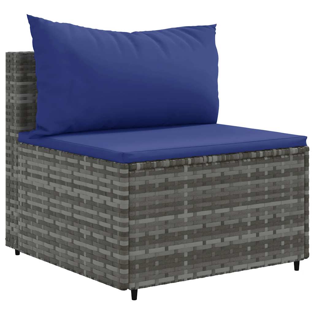 vidaXL Set mobilier grădină cu perne, 6 piese, gri, poliratan vidaXL Set mobilier grădină cu perne, 6 piese, gri, poliratan