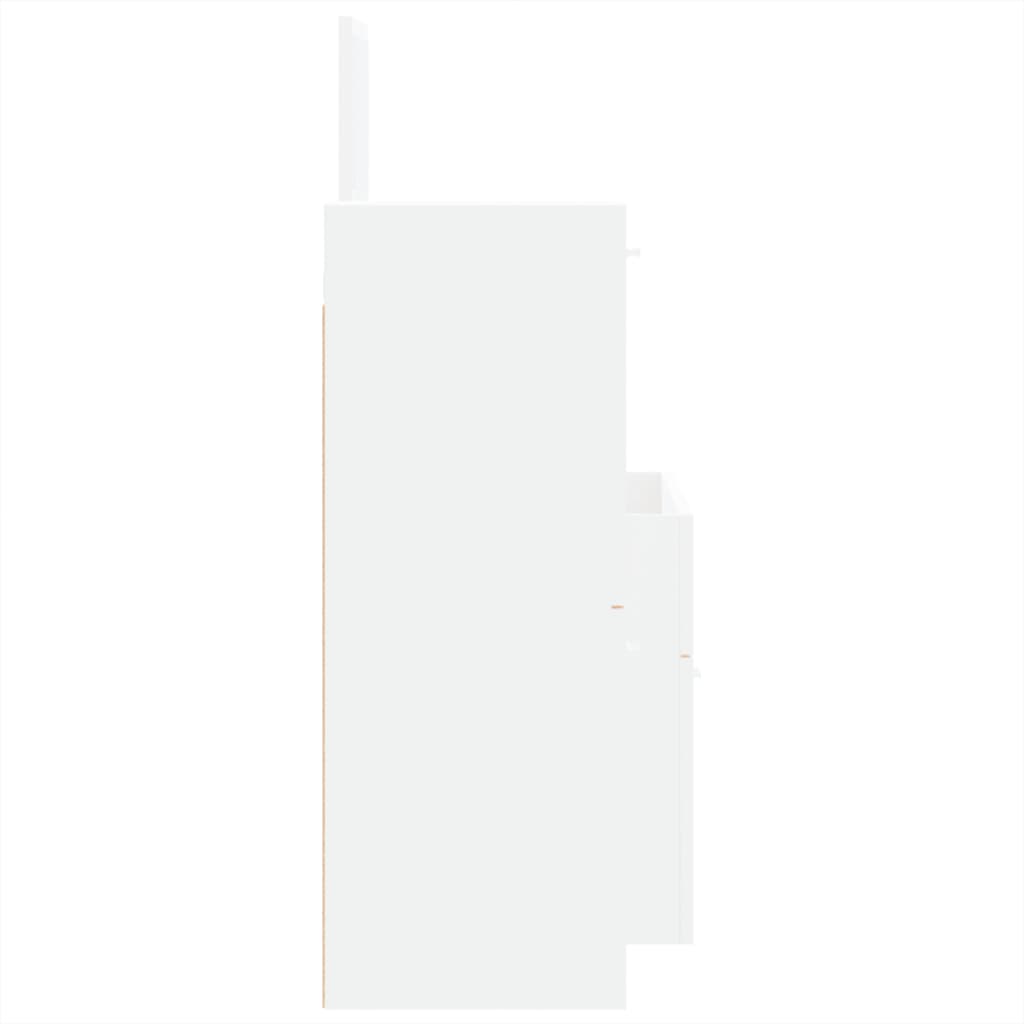 vidaXL Set mobilier de baie, 3 piese, alb, lemn compozit