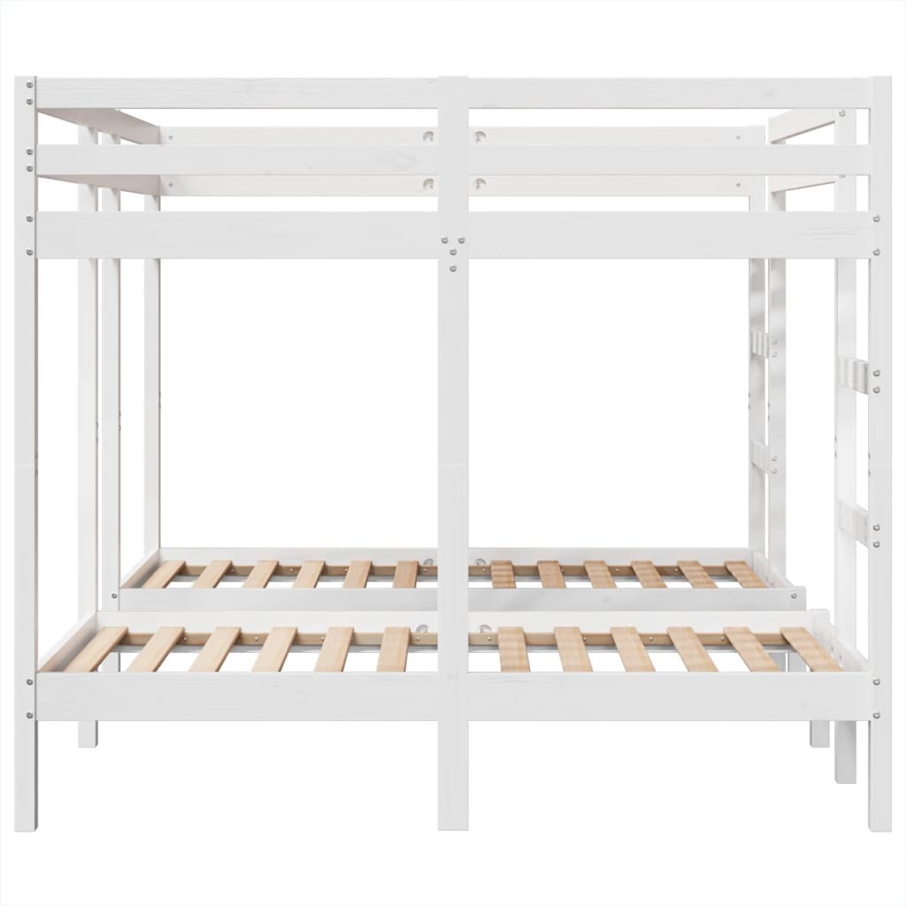 vidaXL Pat supraetajat triplu, alb 160x200/80x160 cm lemn pin