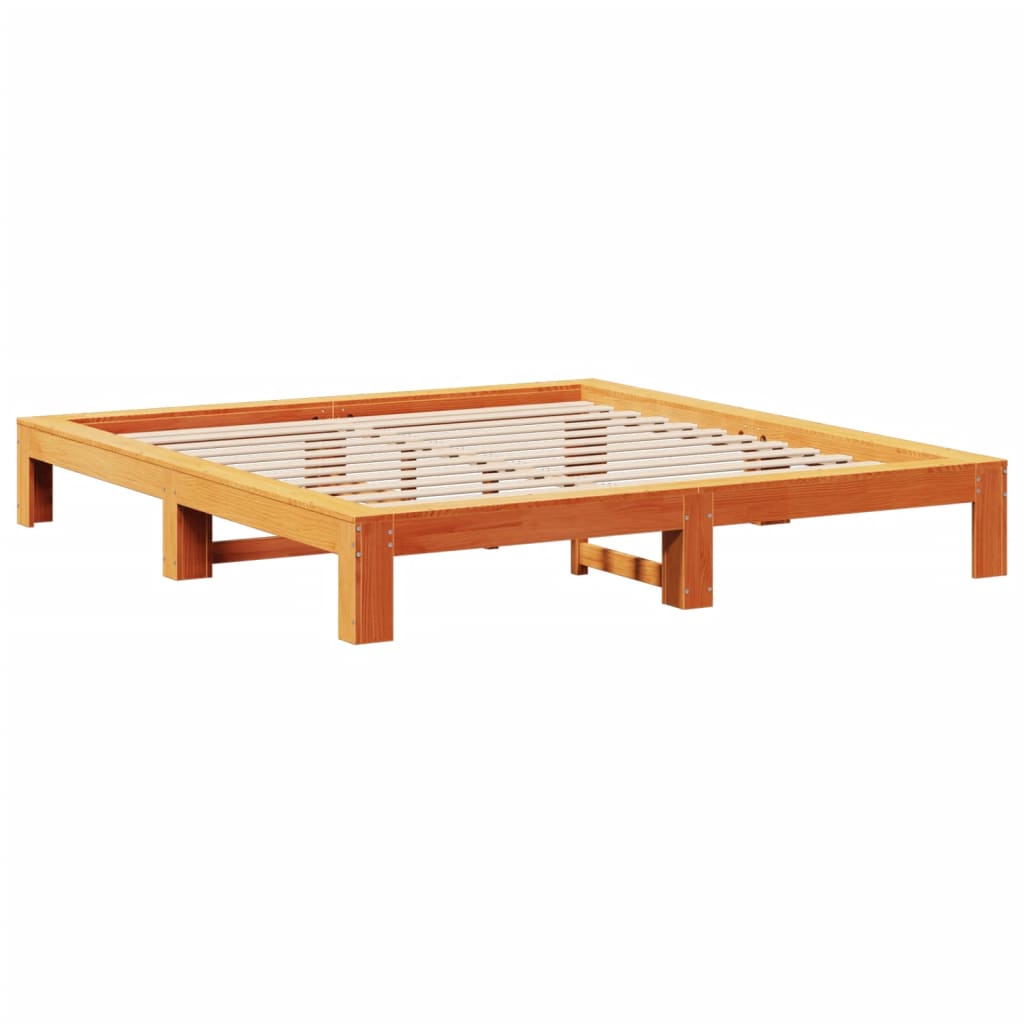 vidaXL Cadru de pat fără saltea, maro ceruit 180x200 cm lemn masiv pin vidaXL Cadru de pat fără saltea, maro ceruit 180x200 cm lemn masiv pin
