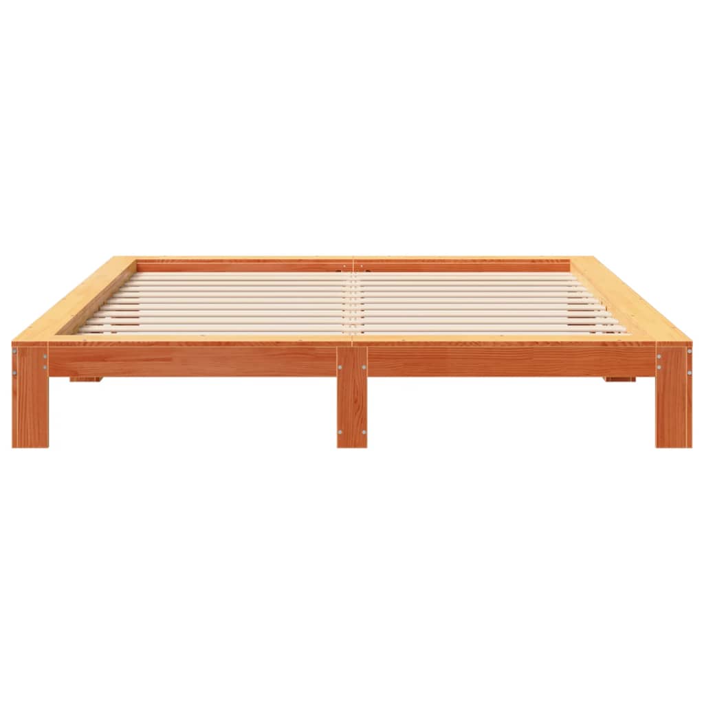 vidaXL Cadru de pat fără saltea, maro ceruit 180x200 cm lemn masiv pin vidaXL Cadru de pat fără saltea, maro ceruit 180x200 cm lemn masiv pin
