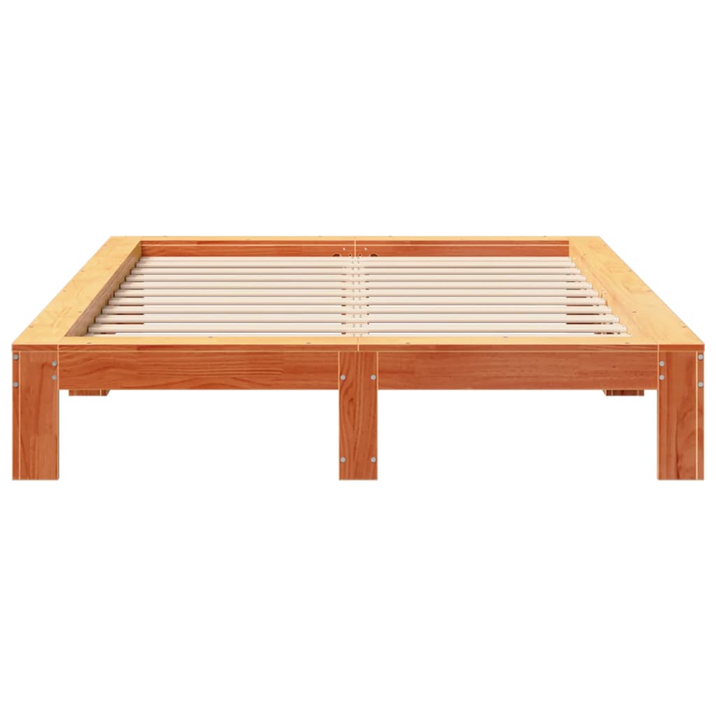 vidaXL Cadru de pat fără saltea, maro ceruit 150x200 cm lemn masiv pin vidaXL Cadru de pat fără saltea, maro ceruit 150x200 cm lemn masiv pin