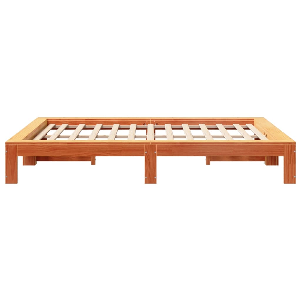 vidaXL Cadru de pat fără saltea, maro ceruit 150x200 cm lemn masiv pin vidaXL Cadru de pat fără saltea, maro ceruit 150x200 cm lemn masiv pin