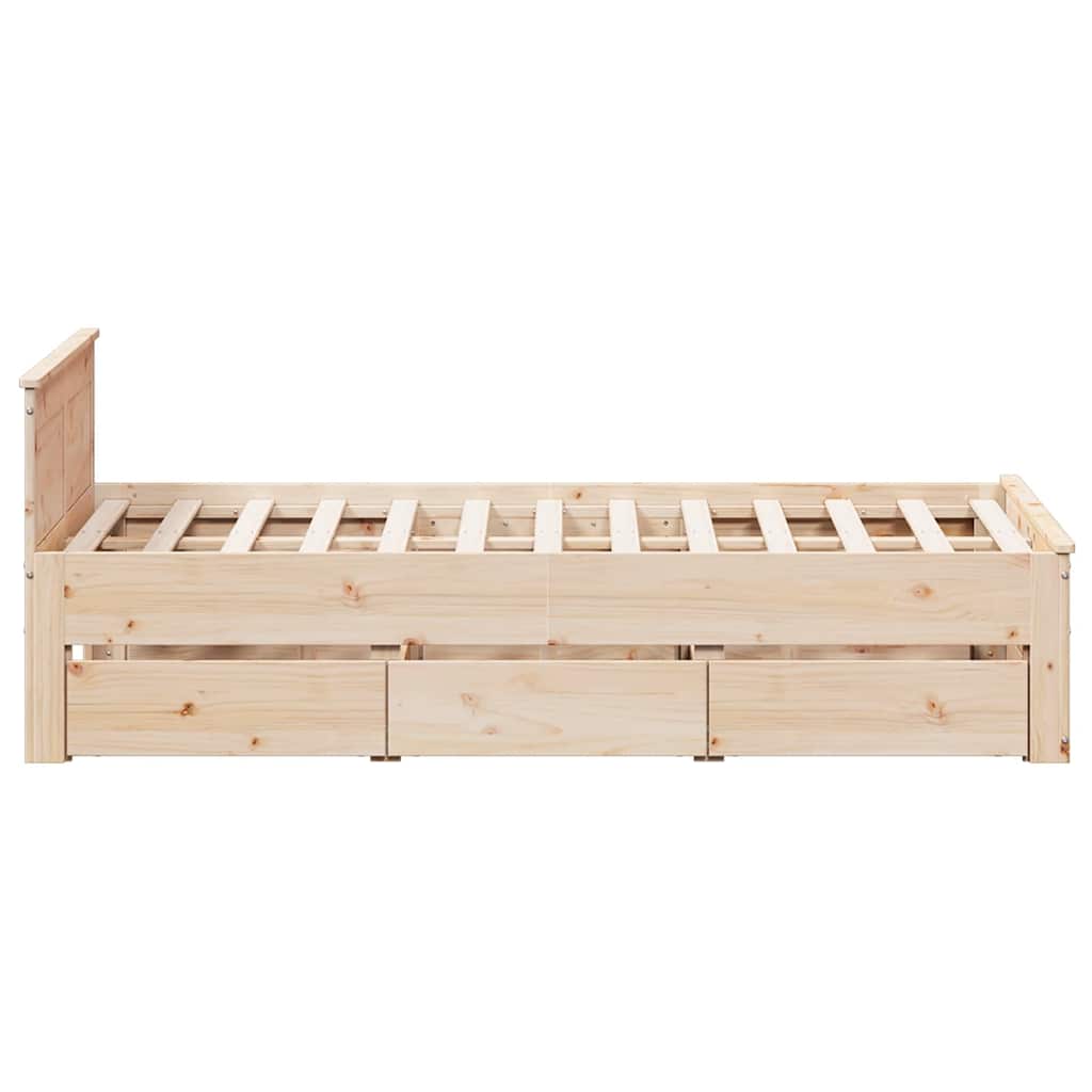 vidaXL Cadru de pat fără saltea/cu tăblie, 120x190 cm, lemn masiv pin vidaXL Cadru de pat fără saltea/cu tăblie, 120x190 cm, lemn masiv pin