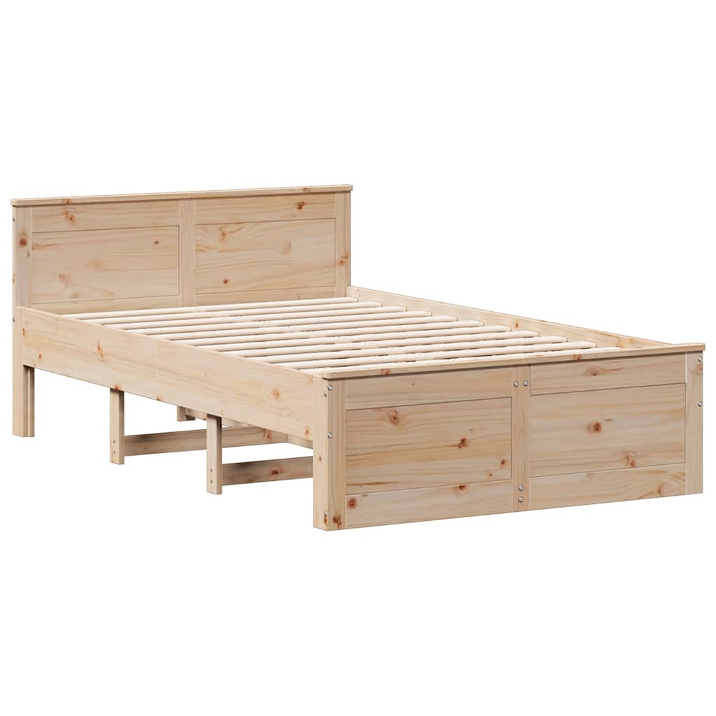 vidaXL Cadru de pat fără saltea/cu tăblie, 120x190 cm, lemn masiv pin vidaXL Cadru de pat fără saltea/cu tăblie, 120x190 cm, lemn masiv pin