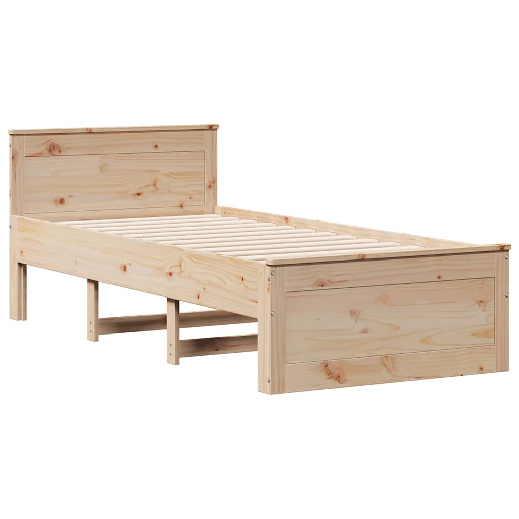 vidaXL Cadru de pat fără saltea, 90x190 cm, lemn masiv pin