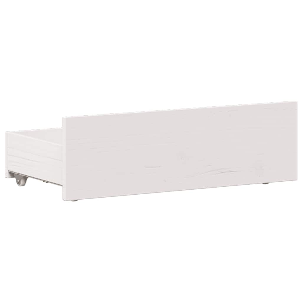 vidaXL Cadru de pat fără saltea, alb, 75x190 cm, lemn masiv de pin