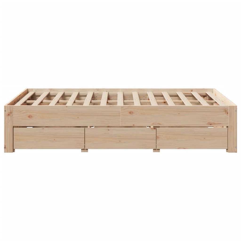 vidaXL Cadru de pat fără saltea/cu sertare, 120x200 cm, lemn masiv pin vidaXL Cadru de pat fără saltea/cu sertare, 120x200 cm, lemn masiv pin