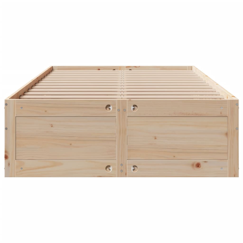 vidaXL Cadru de pat fără saltea/cu sertare, 135x190 cm, lemn masiv pin vidaXL Cadru de pat fără saltea/cu sertare, 135x190 cm, lemn masiv pin