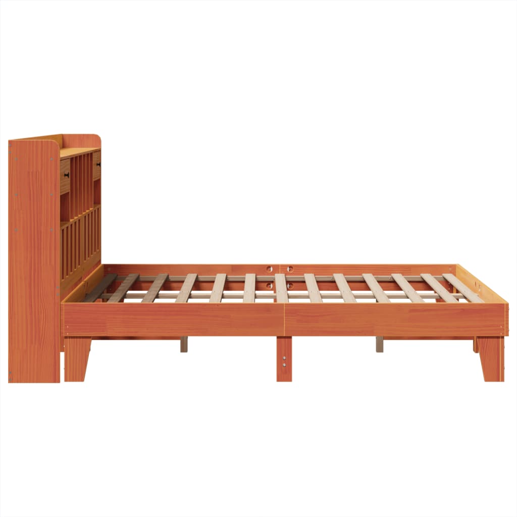 vidaXL Cadru de pat fără saltea, maro ceruit 150x200 cm lemn masiv pin vidaXL Cadru de pat fără saltea, maro ceruit 150x200 cm lemn masiv pin