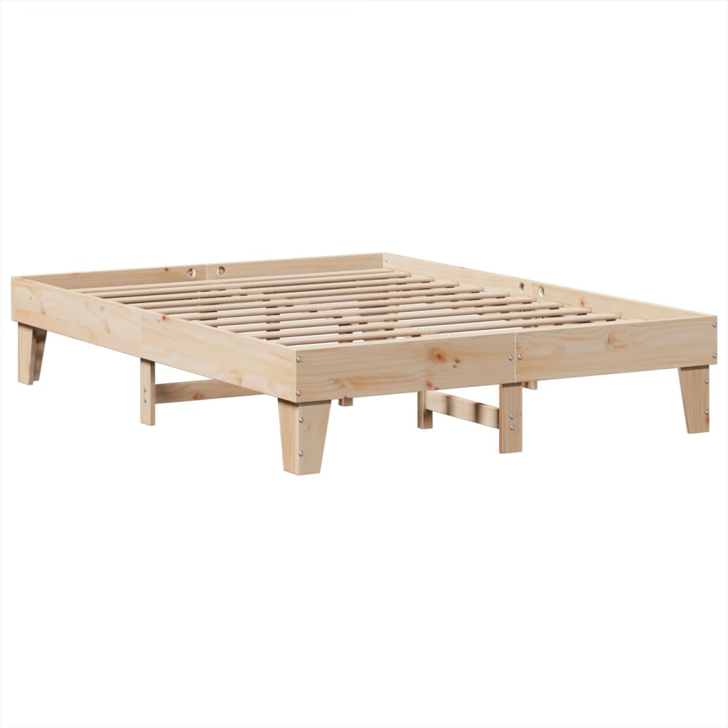 vidaXL Cadru de pat fără saltea, 140x190 cm, lemn masiv de pin