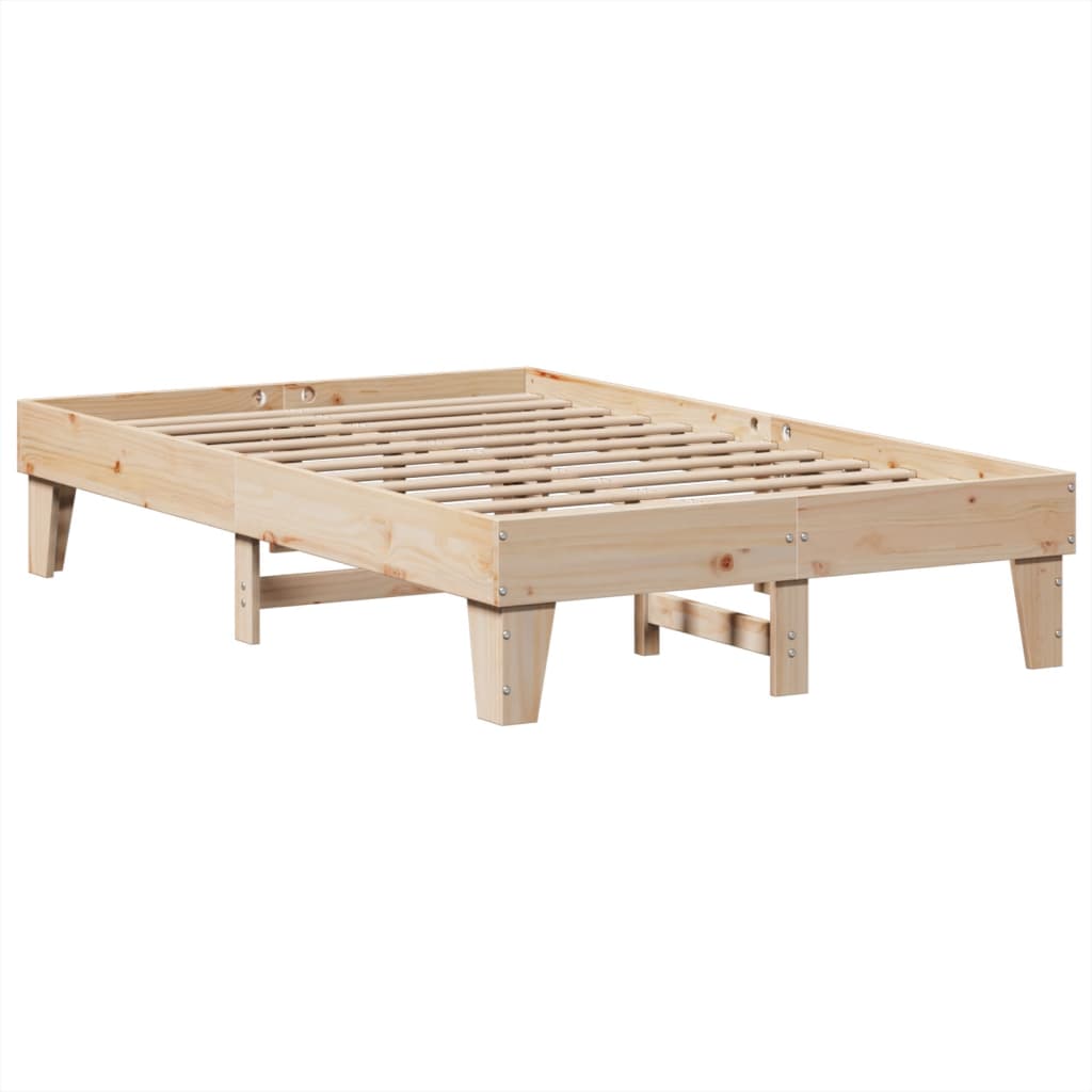 vidaXL Cadru de pat fără saltea, 135x190 cm, lemn masiv de pin vidaXL Cadru de pat fără saltea, 135x190 cm, lemn masiv de pin