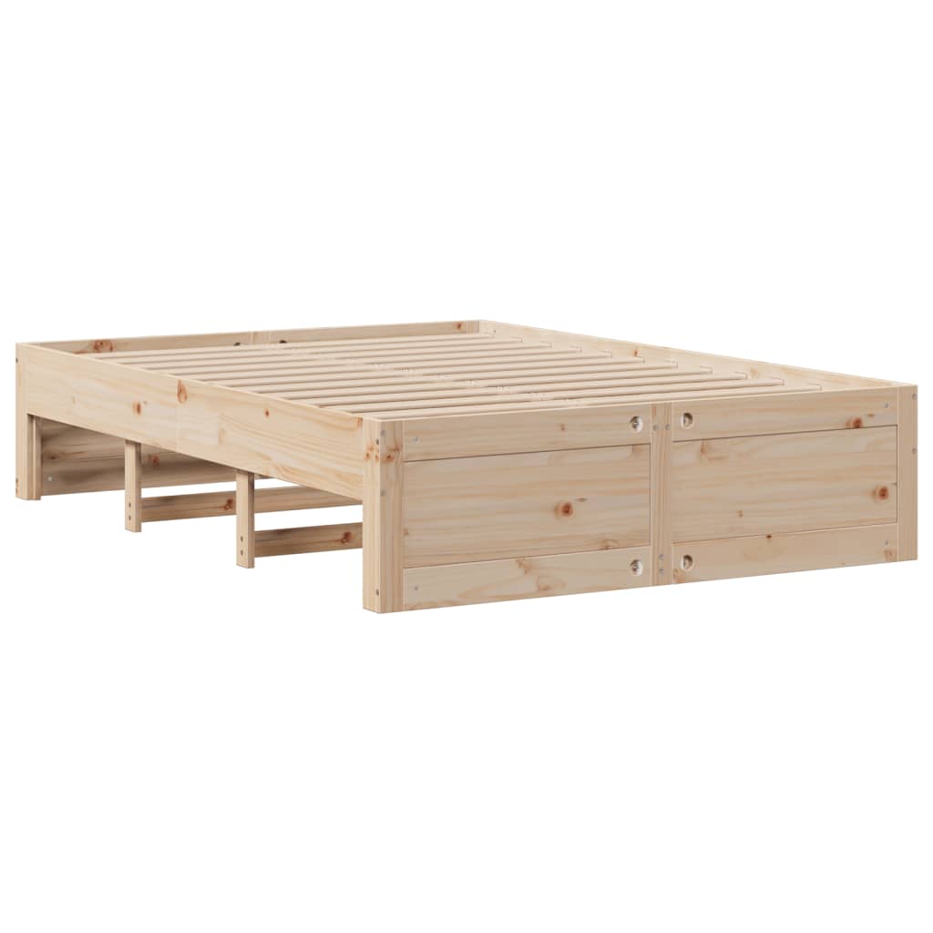 vidaXL Pat cu bibliotecă fără saltea, 160x200 cm, lemn masiv de pin