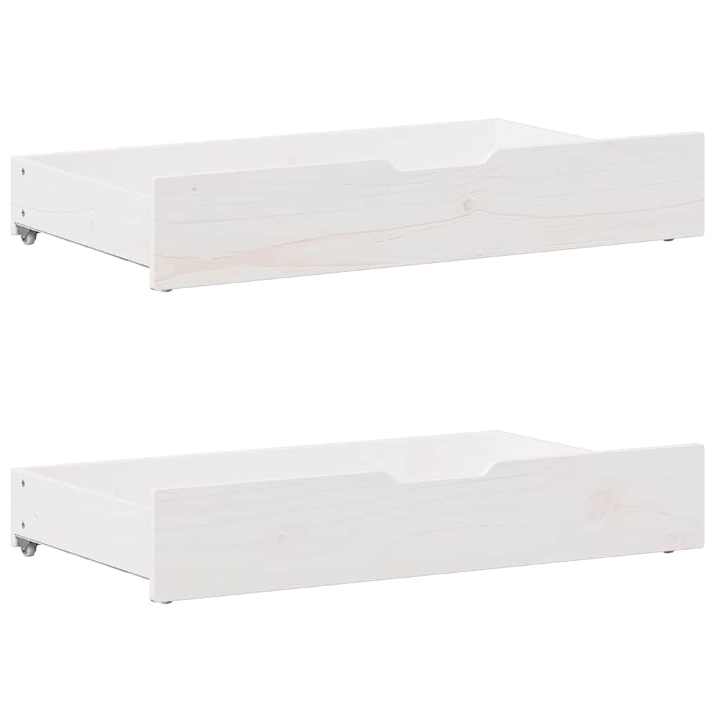 vidaXL Cadru de pat fără saltea, alb, 140x190 cm, lemn masiv de pin