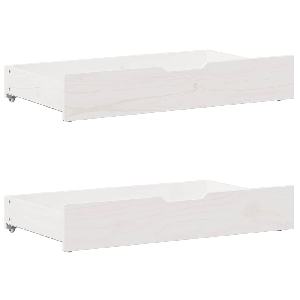 vidaXL Cadru de pat fără saltea, alb, 135x190 cm, lemn masiv de pin